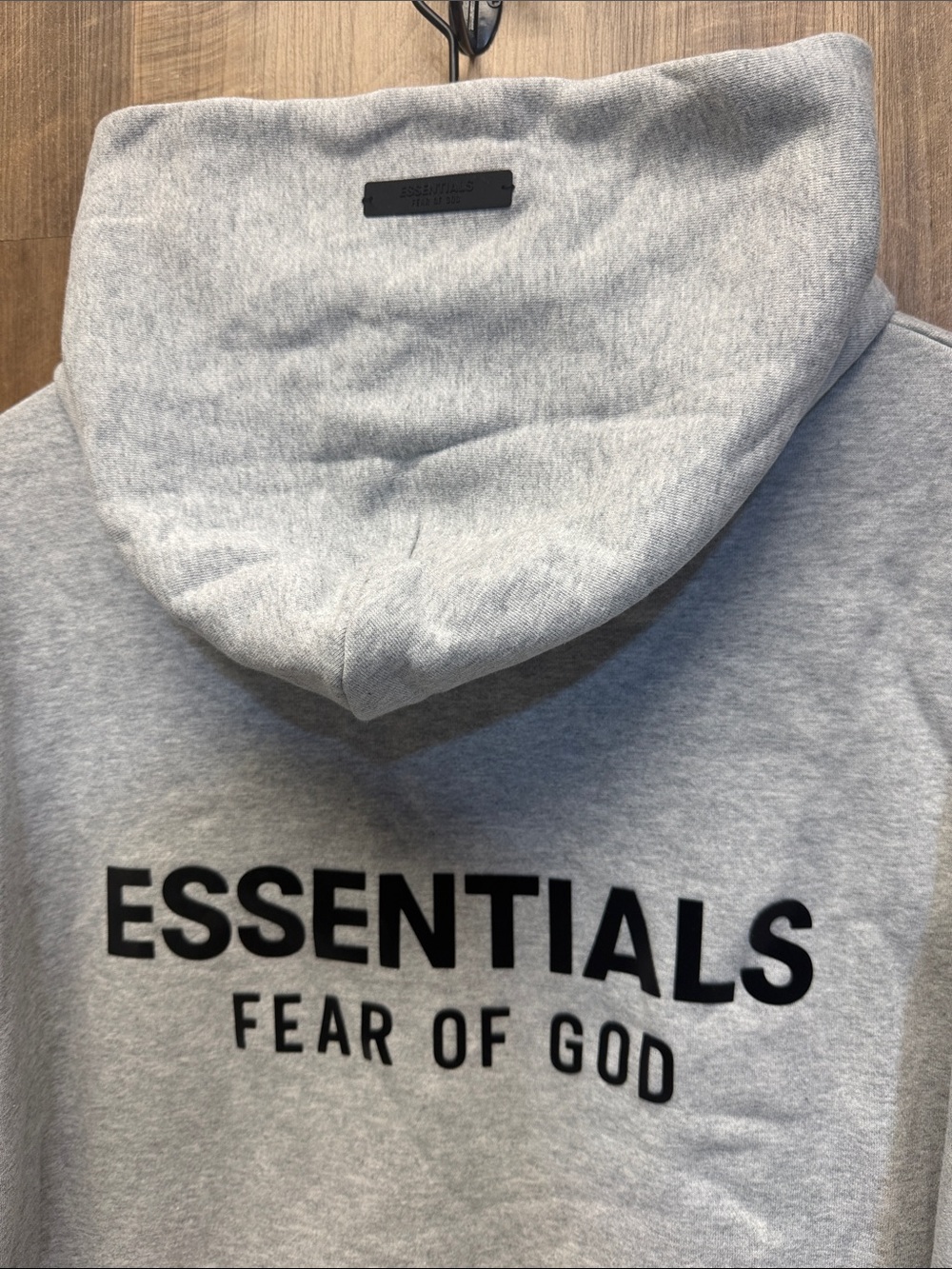Fear of God ESSENTIALS Light Heather Grey Fleece Hoodie - Picture 7 of 9